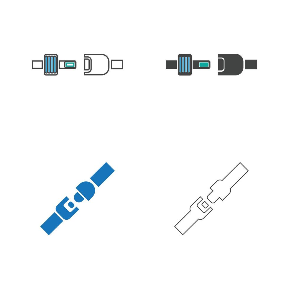 seat belt, badge, vector icon illustration design template