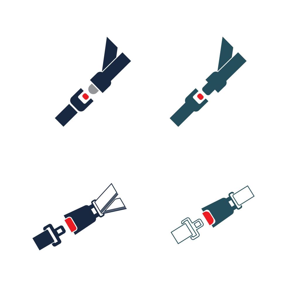 seat belt, badge, vector icon illustration design template