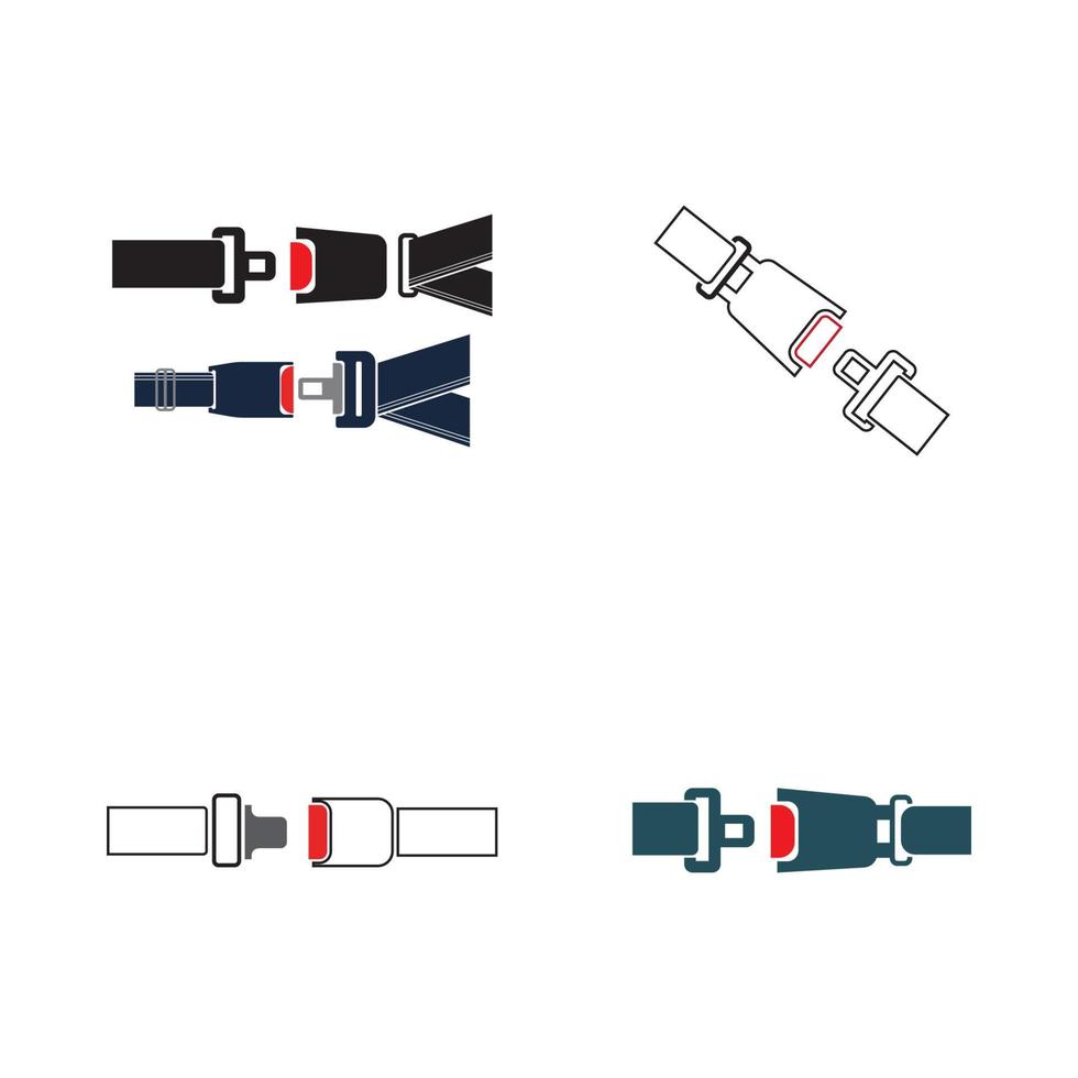 seat belt, badge, vector icon illustration design template