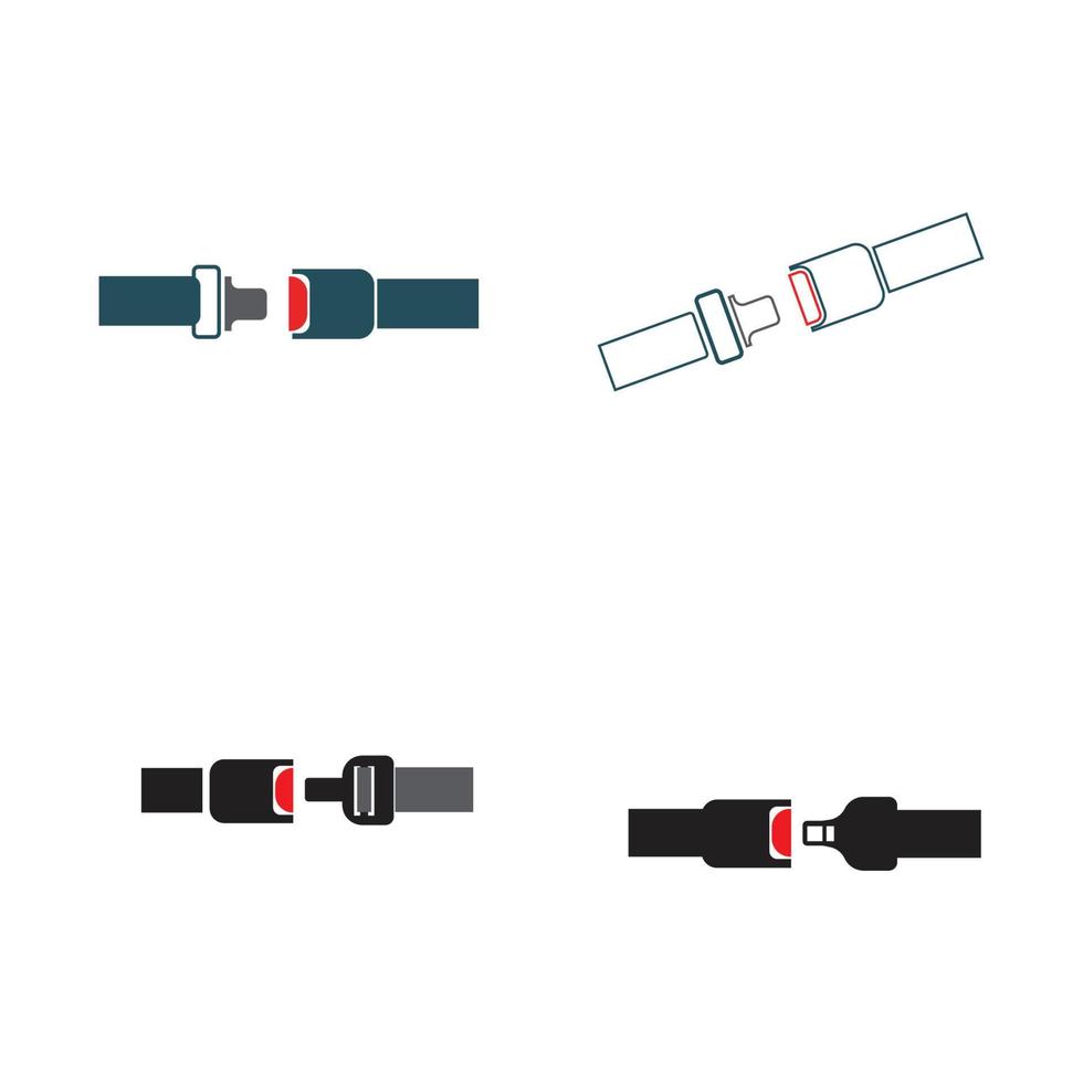 seat belt, badge, vector icon illustration design template