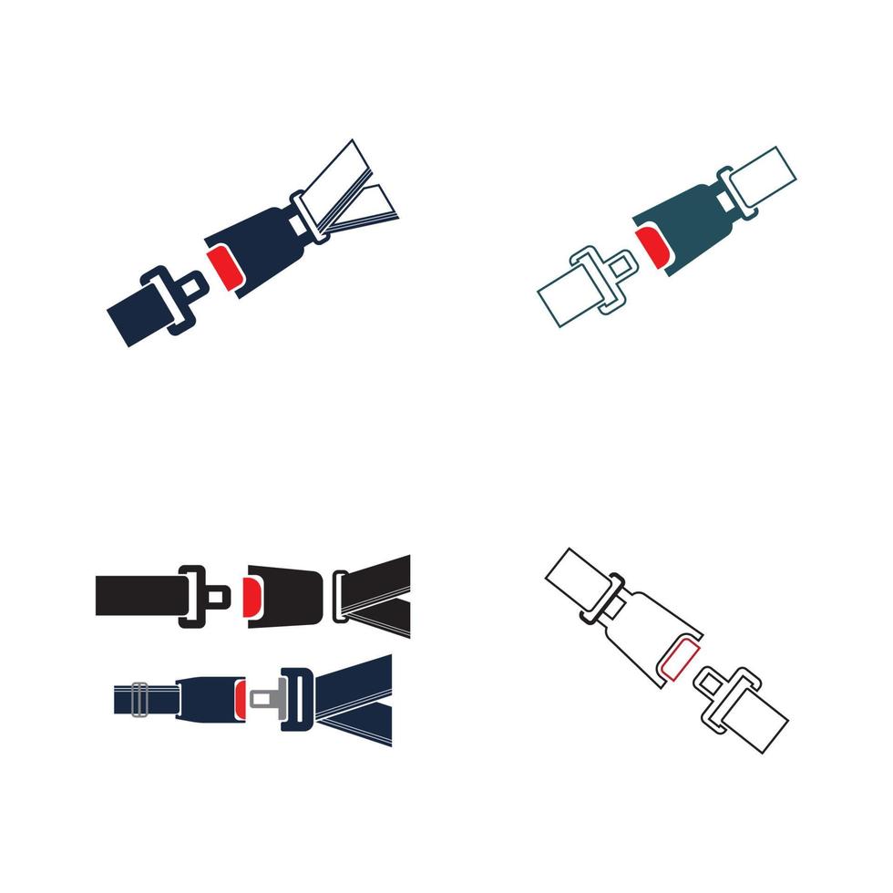 seat belt, badge, vector icon illustration design template