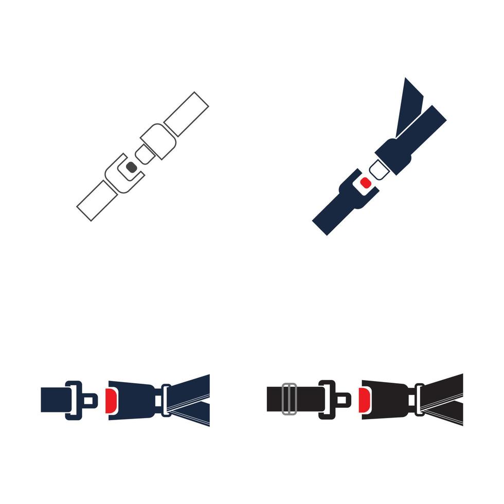 seat belt, badge, vector icon illustration design template