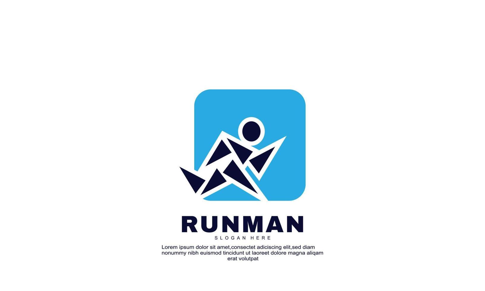vector de stock idea abstracta logotipo simple para correr hombre entrega deporte