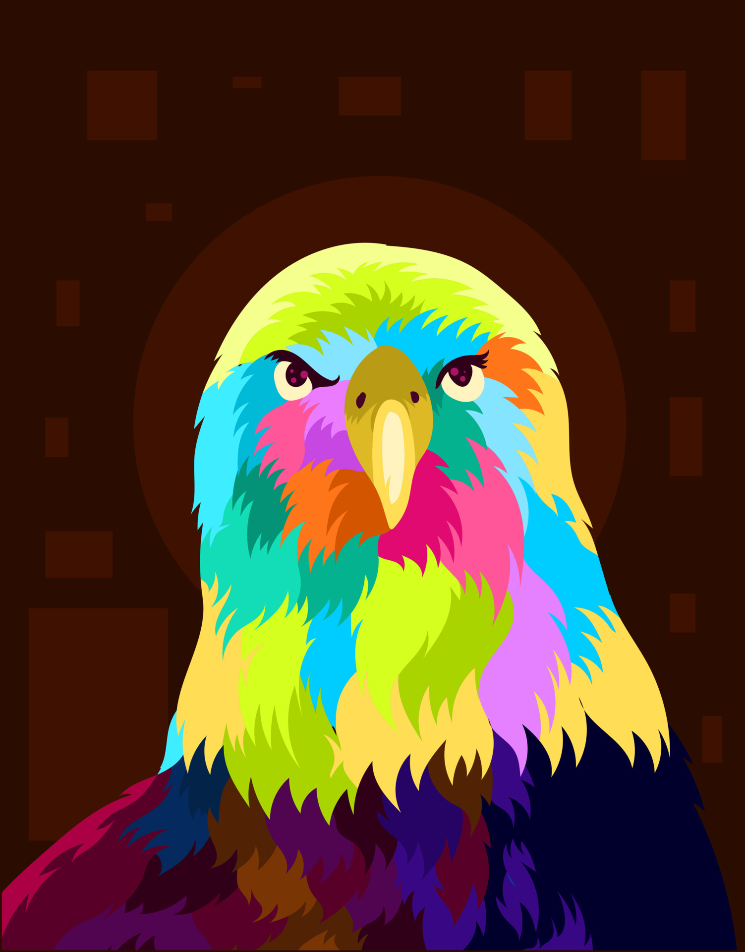 ilustración pájaro águila con estilo pop art 5306109 Vector en Vecteezy