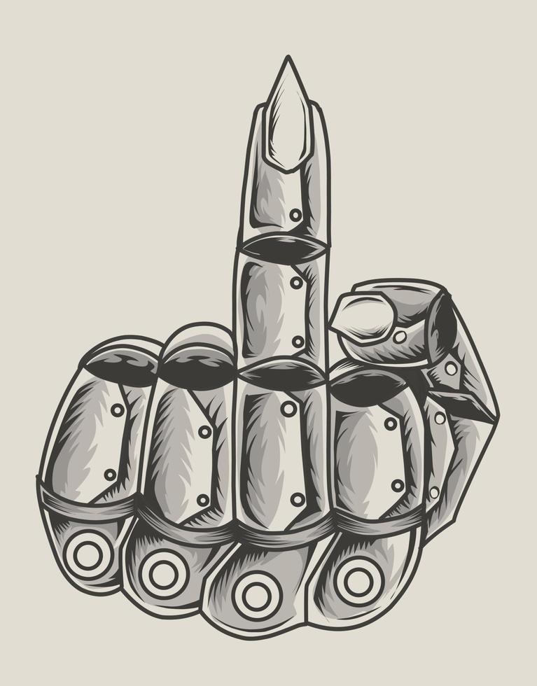 illustration fuck fingers robotic style vector