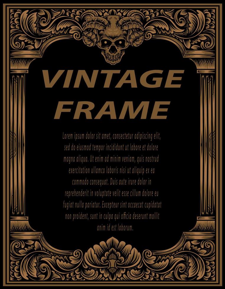 Vintage frames in baroque antique style. engraving retro frames ornament. vector