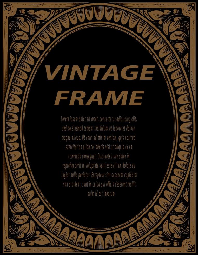 Vintage frames in baroque antique style. engraving retro frames ornament. vector