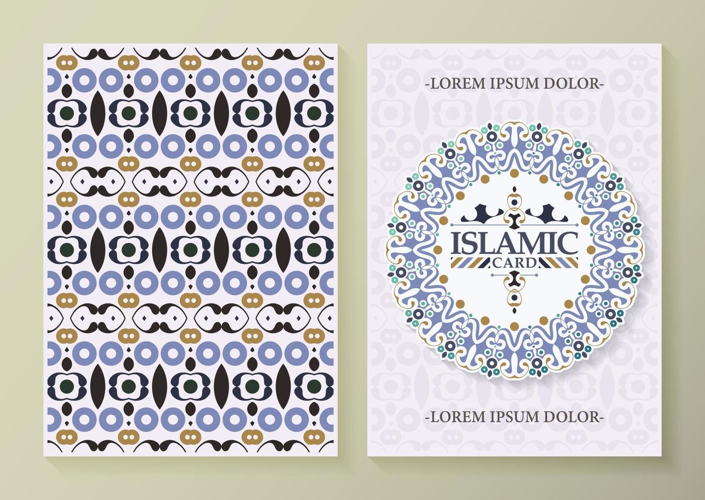 Elegant border pattern islamic greeting card vector