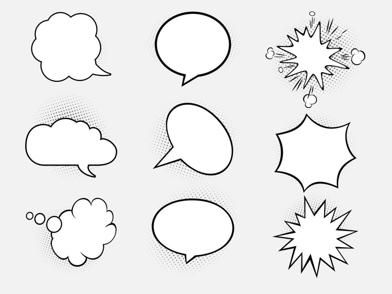 Comic bubbles for design purposes vector