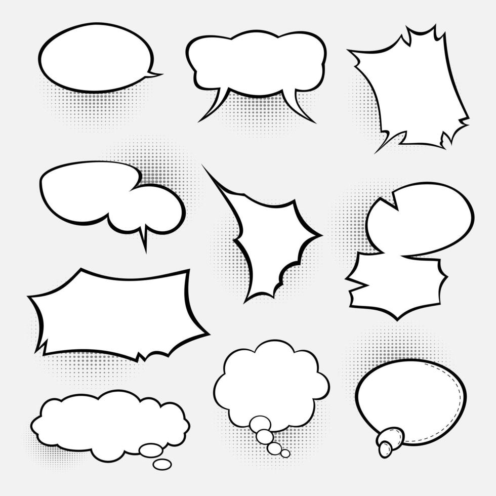 Comic bubbles for design purposes vector