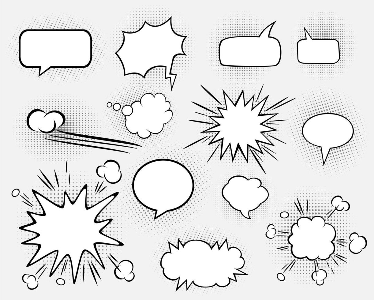 Comic bubbles for design purposes vector