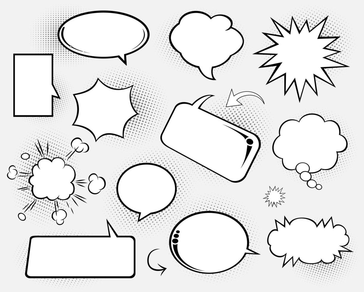 Comic bubbles for design purposes vector