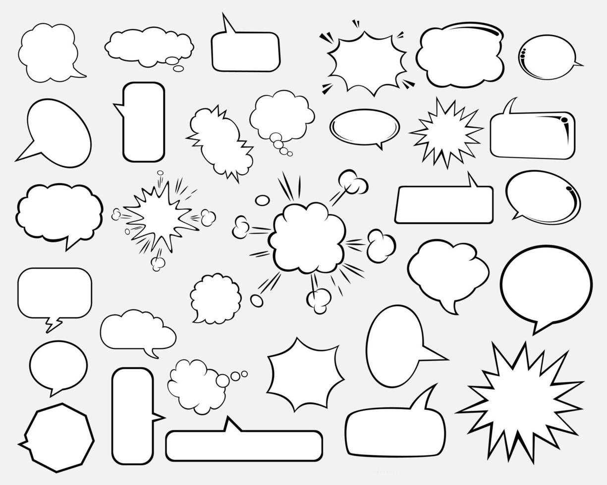 Comic bubbles for design purposes vector