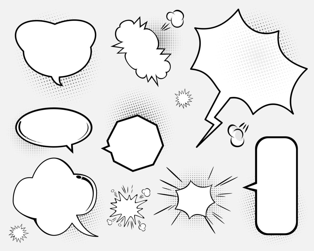 Comic bubbles for design purposes vector