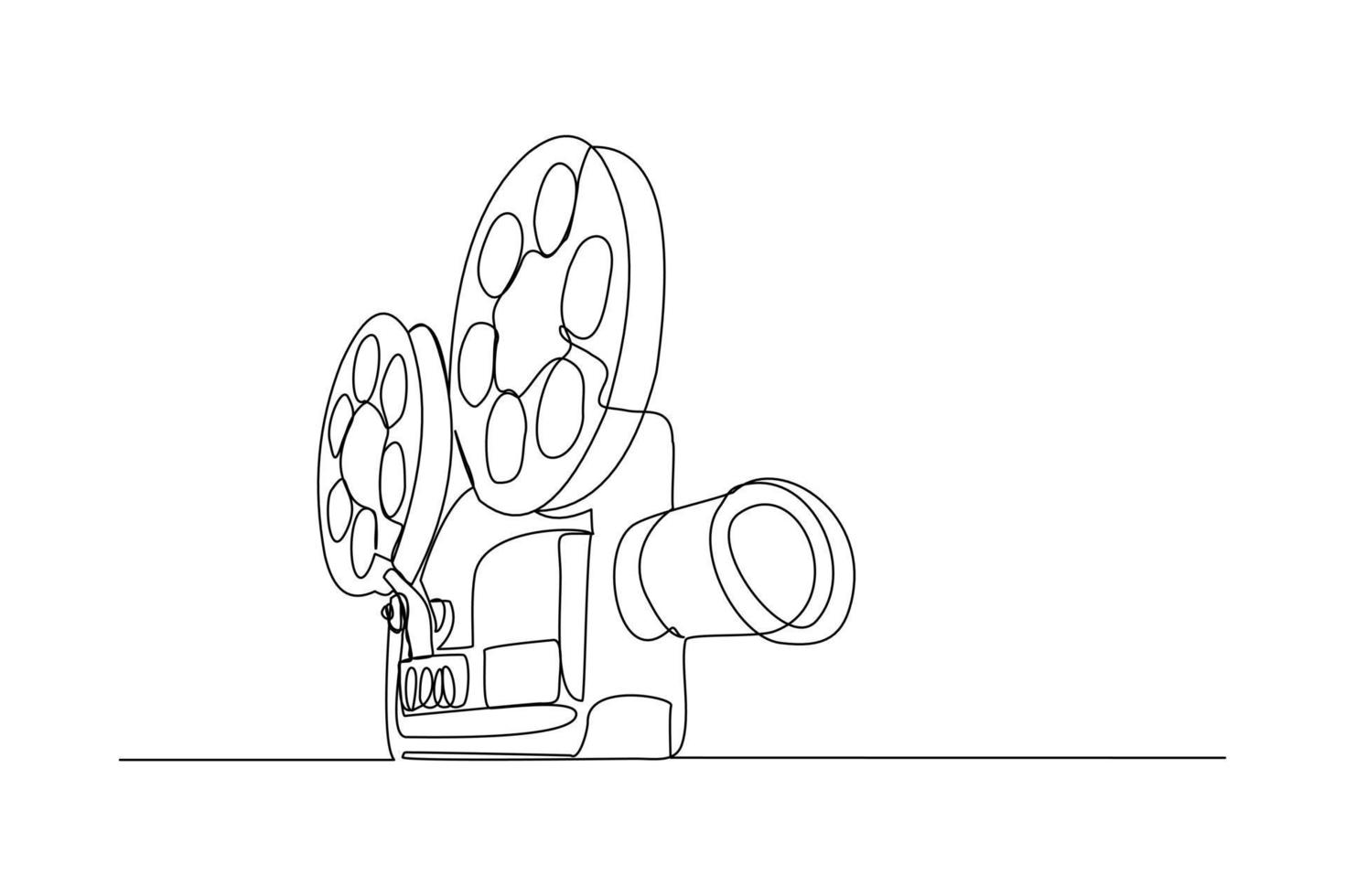 Vintage movie set with camera, reel, popcorn, 3d glasses. Cinema. A  hand-drawn sketch on a white isolated background 7164706 Vector Art at  Vecteezy