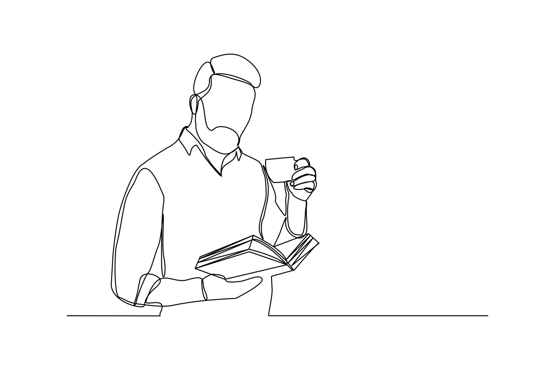 https://static.vecteezy.com/system/resources/previews/005/306/573/original/continuous-line-drawing-of-business-man-reading-book-and-drinking-cup-of-coffee-single-one-line-art-of-worker-lifestyle-illustration-free-vector.jpg