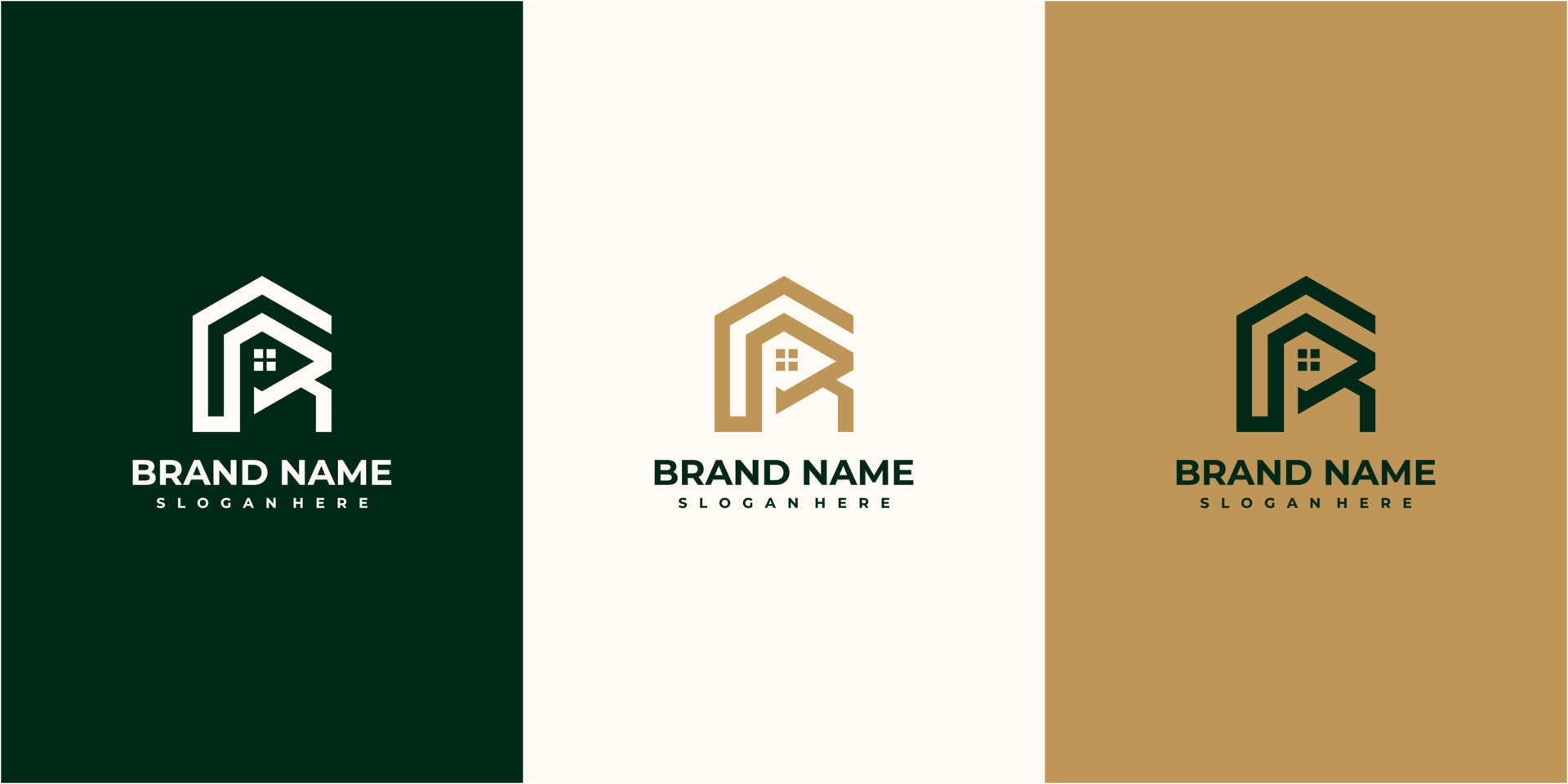 Letter R real estate logo design inspiration. real estate R logo design