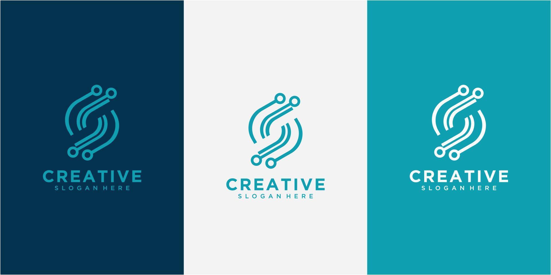 Letter S Tech Logo Design illustration. S Tech Digital Logo Design. Letter S network logo design concept vector