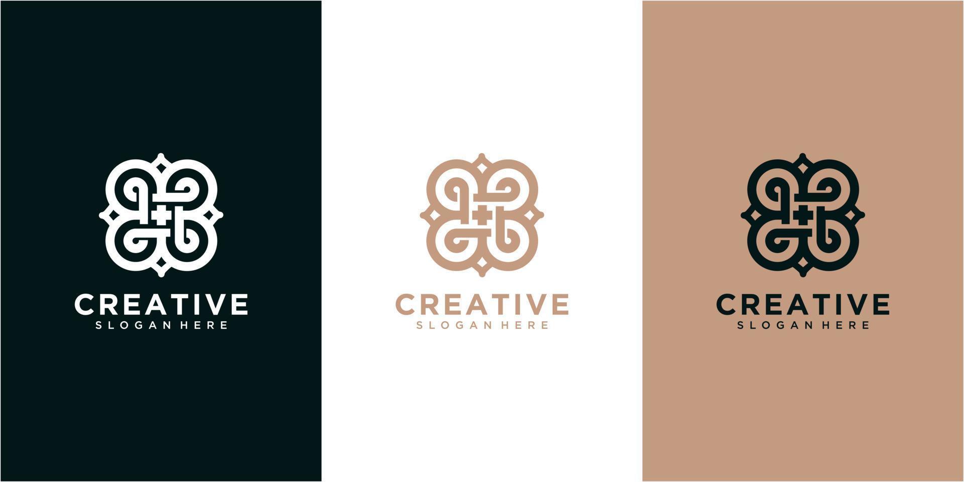 Creative ornament from pin location logo design template vector