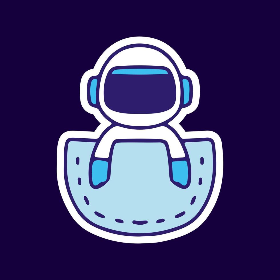 Cute astronaut in pocket. illustration for t shirt, poster, logo, sticker, or apparel merchandise. vector