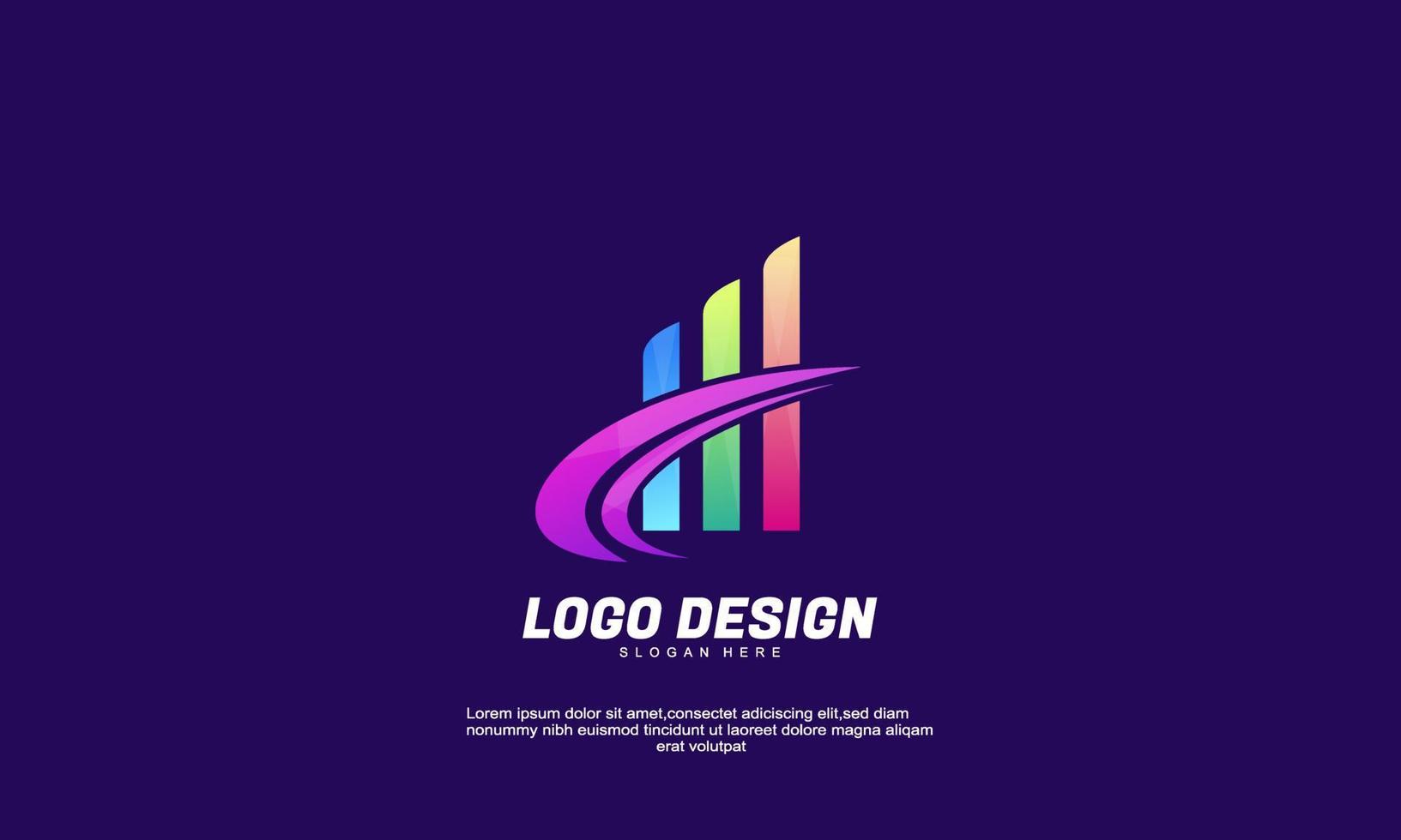 stock vector resumen creative logo idea finanzas para identidad de marca empresa corporativa o plantilla de diseño de color degradado de negocios