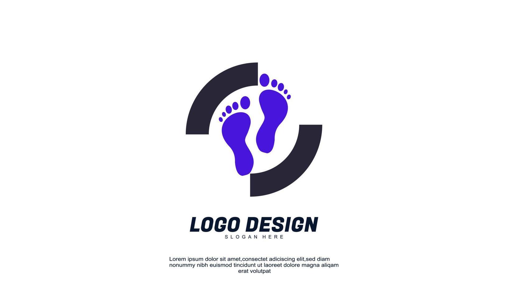 stock vector abstract creative modern icon design foot logo element with company  template best for identity and design logo vector