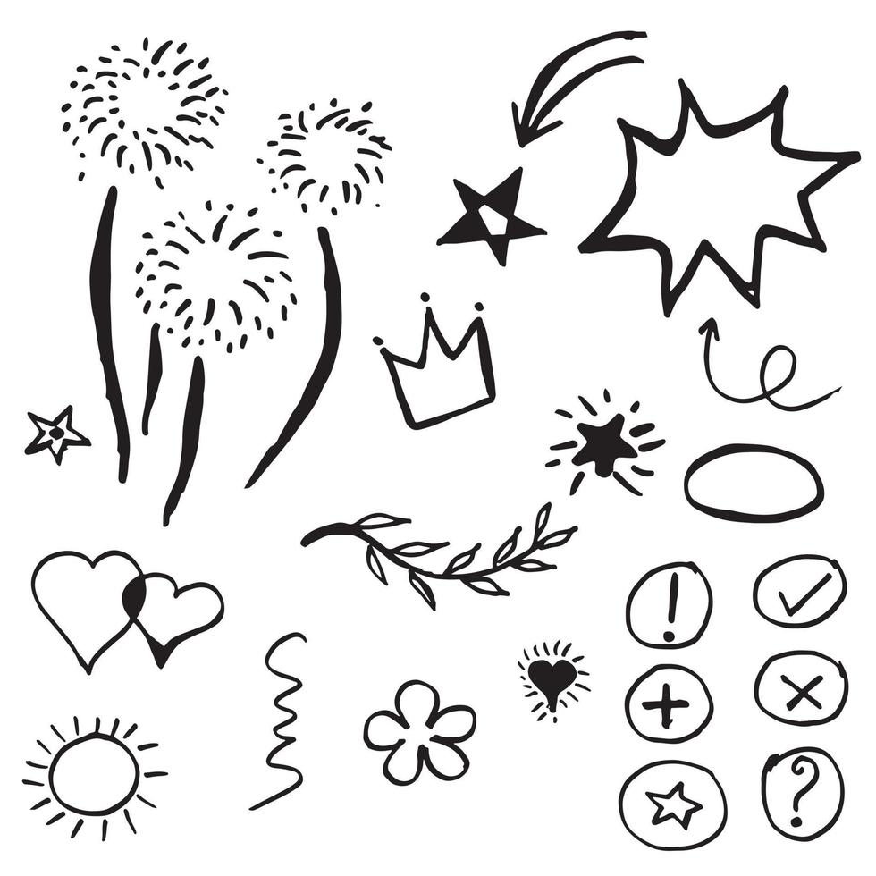Hand drawn set doodle elements for concept design. vector illustration.