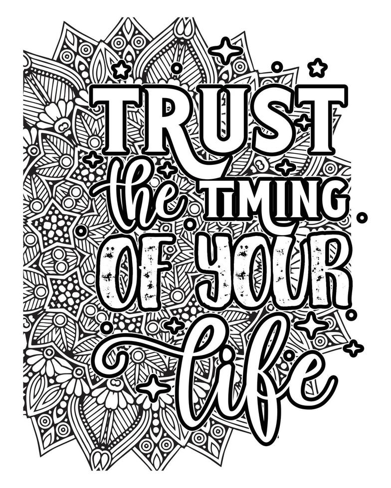 Motivational quotes lettering coloring page, inspirational quotes coloring book page design, coloring page design. vector