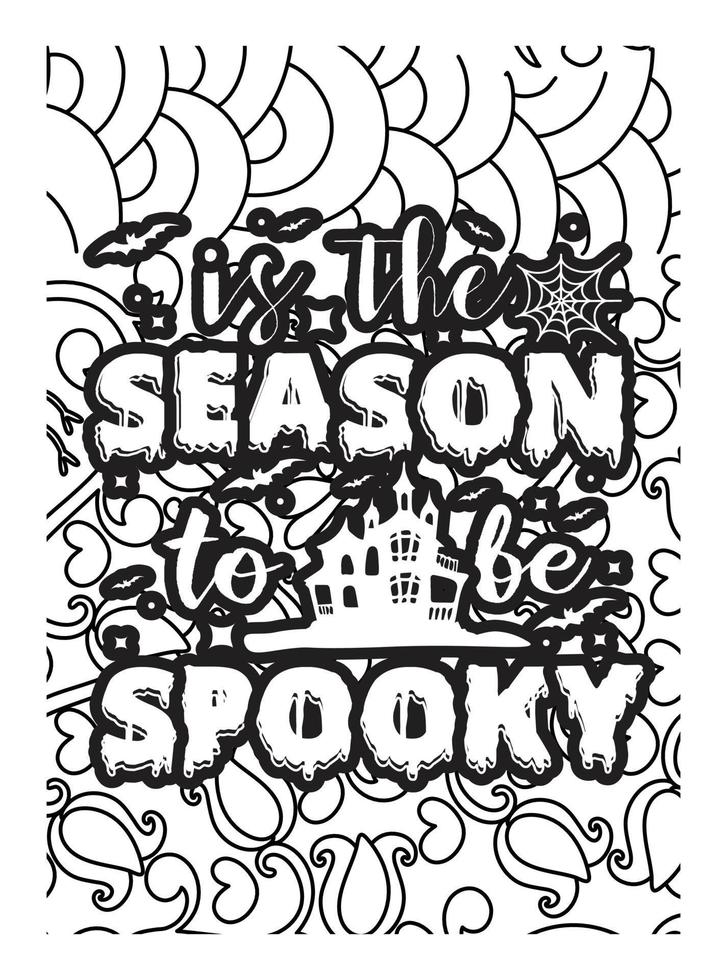 Halloween Coloring page design. coloring page design. pattern coloring page design. vector