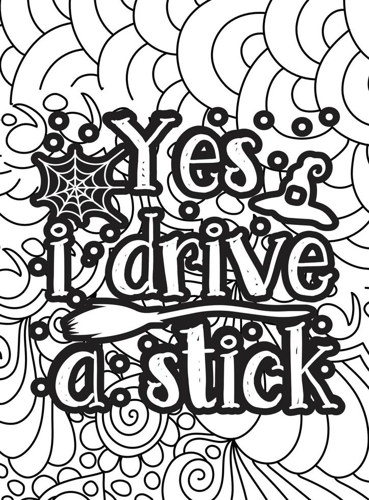 Halloween Coloring page design. coloring page design. pattern coloring page design. vector