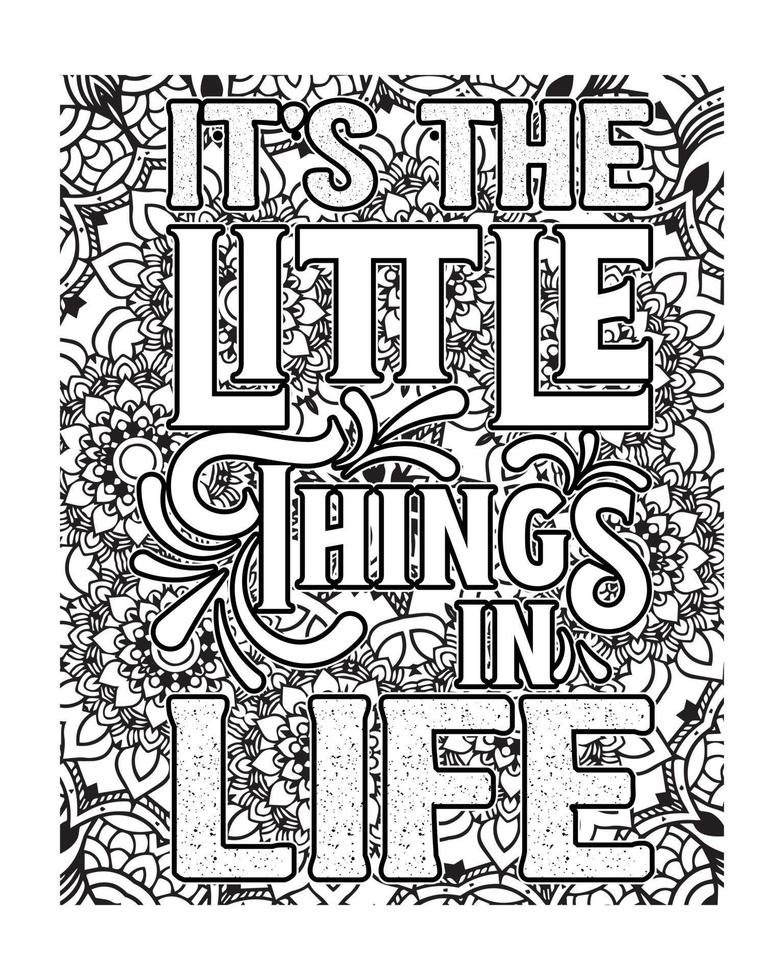Motivational quotes lettering coloring page, inspirational quotes coloring book page design, coloring page design. vector