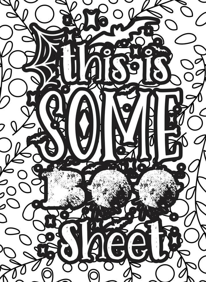Halloween Coloring page design. coloring page design. pattern coloring page design. vector