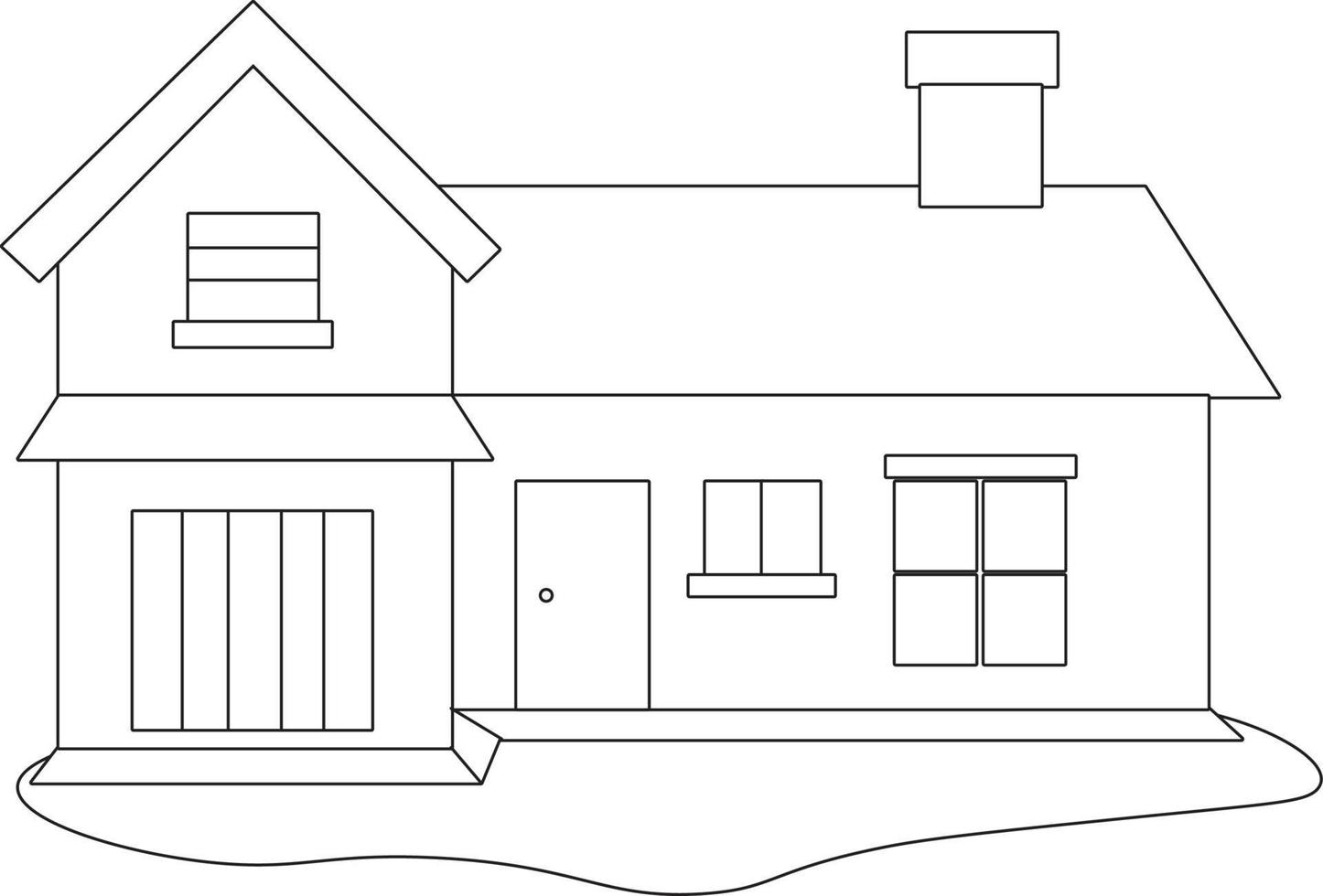 House Coloring page design. coloring page design for kids. simple coloring page design. vector