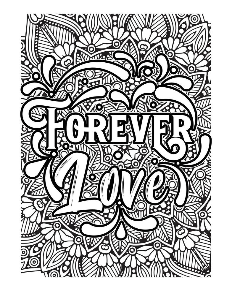 Motivational quotes lettering coloring page, inspirational quotes coloring book page design, coloring page design. vector