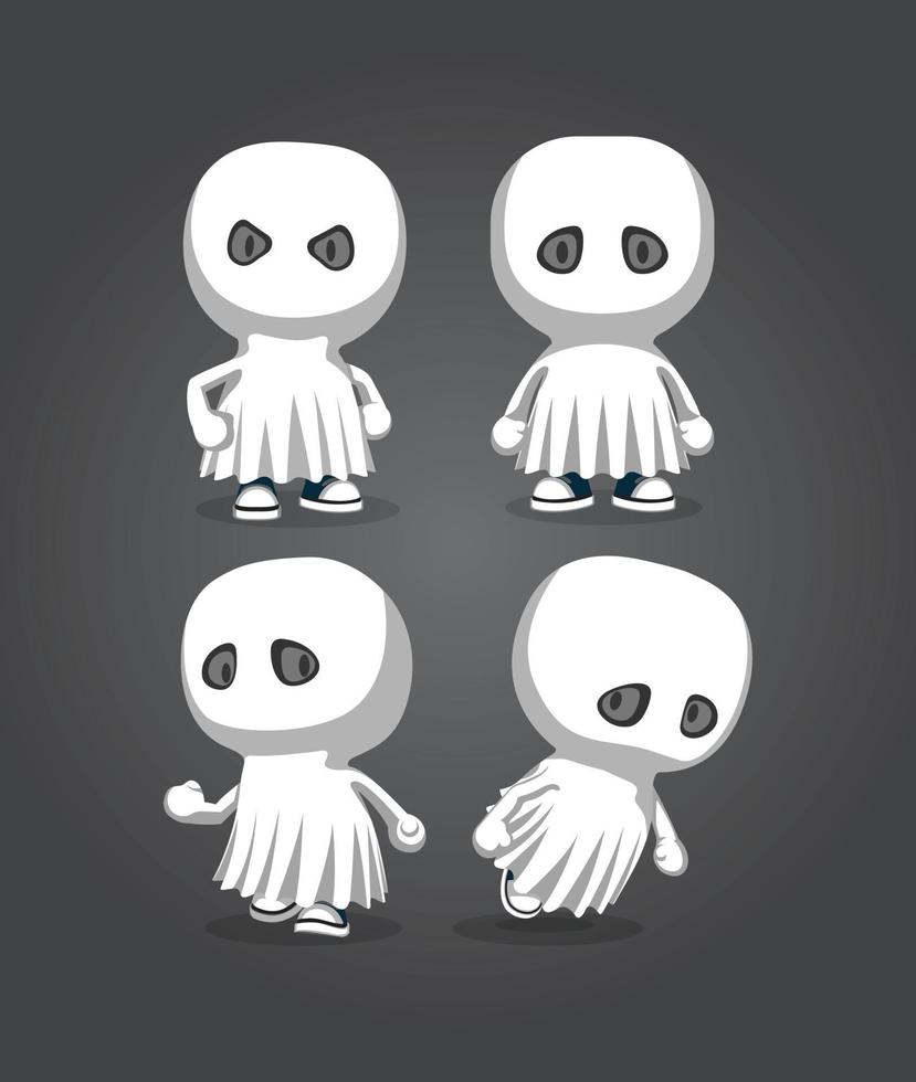 Character of Halloween Party Blanket Ghosts With Style and Emotions. vector