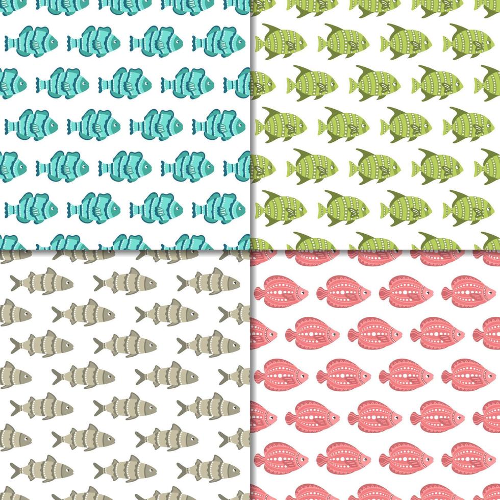 Seamless Pattern Fish Background Design vector