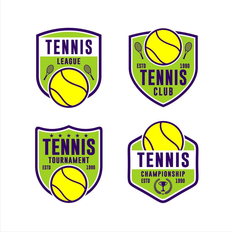 conjunto de logotipo de campeonato de tenis de torneo vector