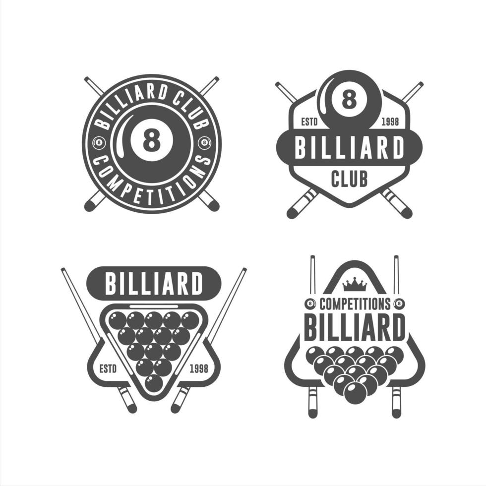 conjunto de vectores de logotipo de diseño de billar