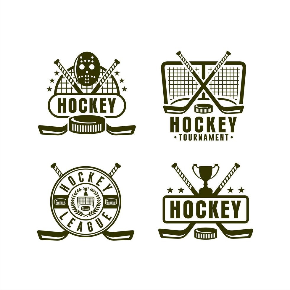 colección de logotipos del campeonato de la liga de hockey vector