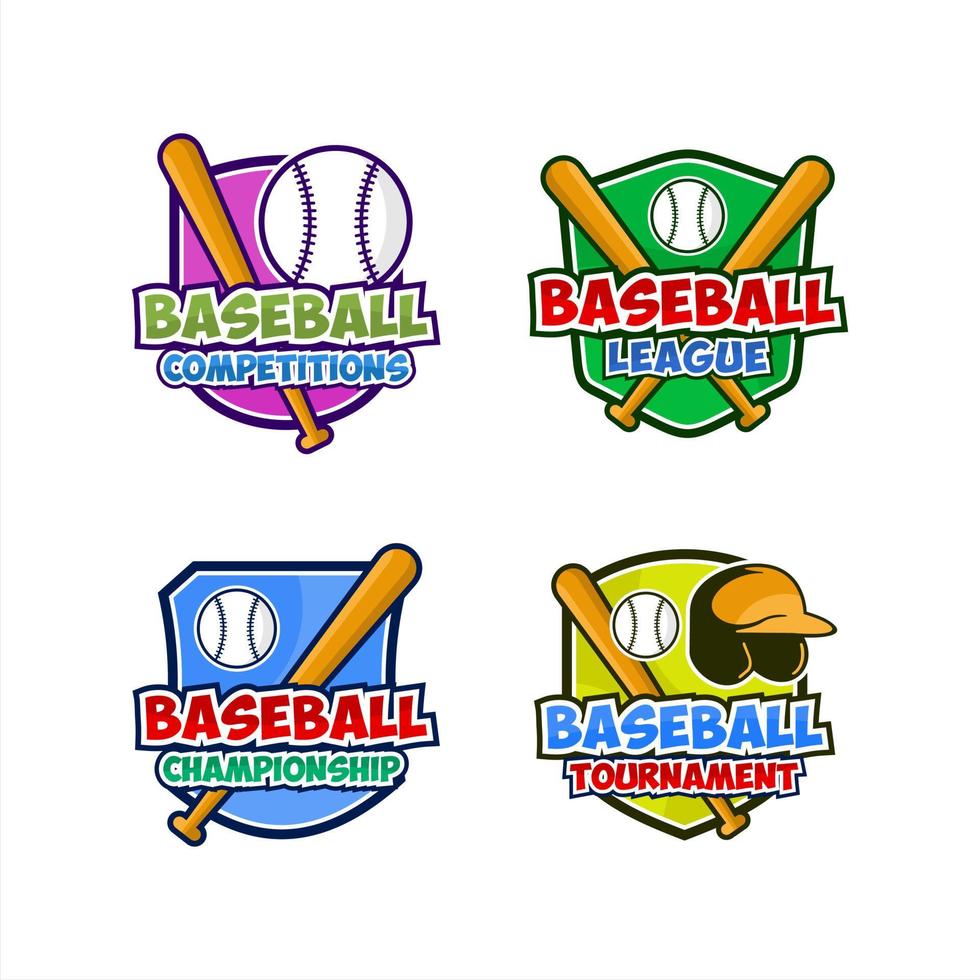 conjunto de campeonato de torneo de liga de béisbol vector