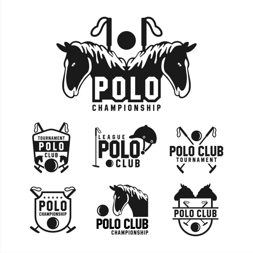 colecciones de logotipos de torneos de clubes de polo vector