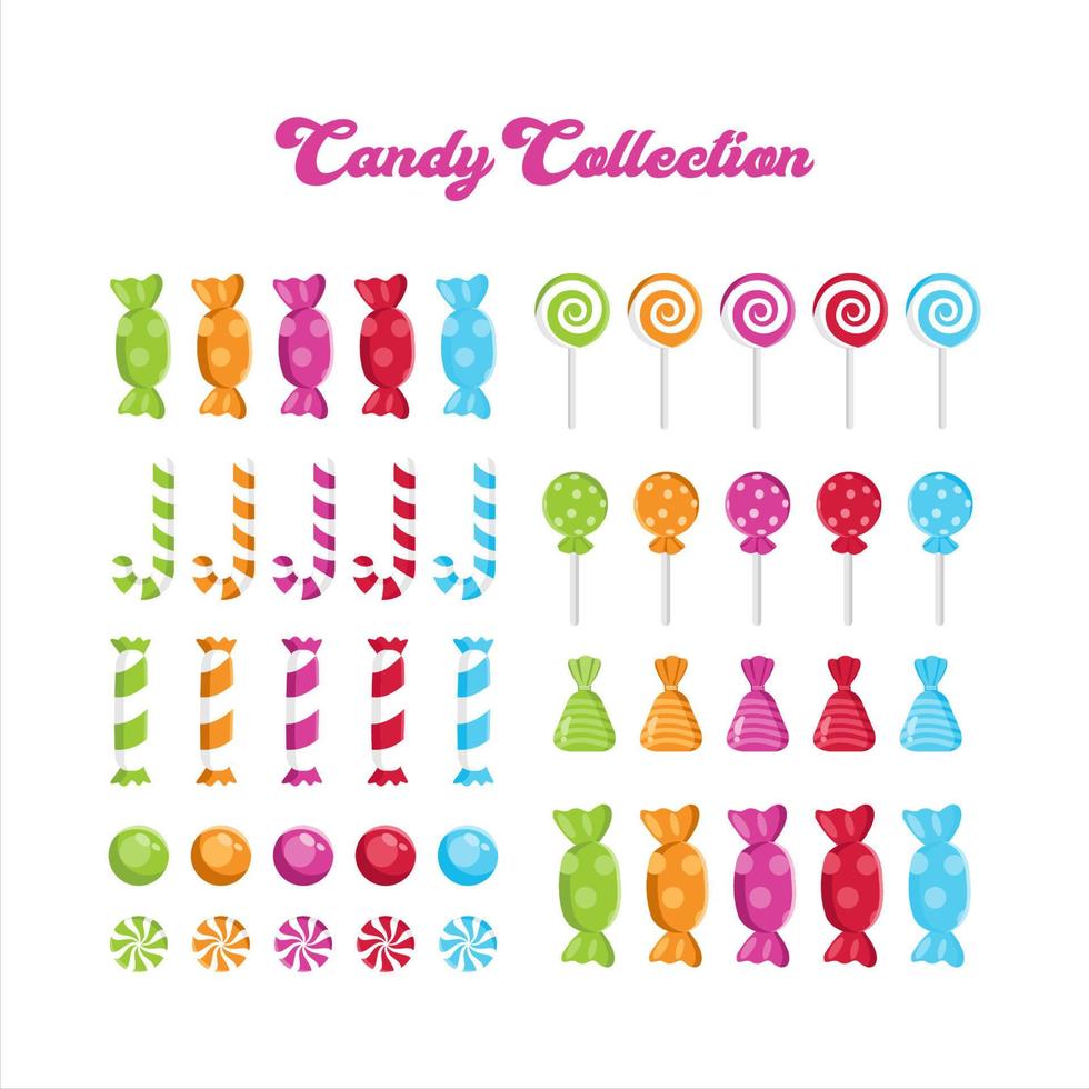 Candy design flat vector collection