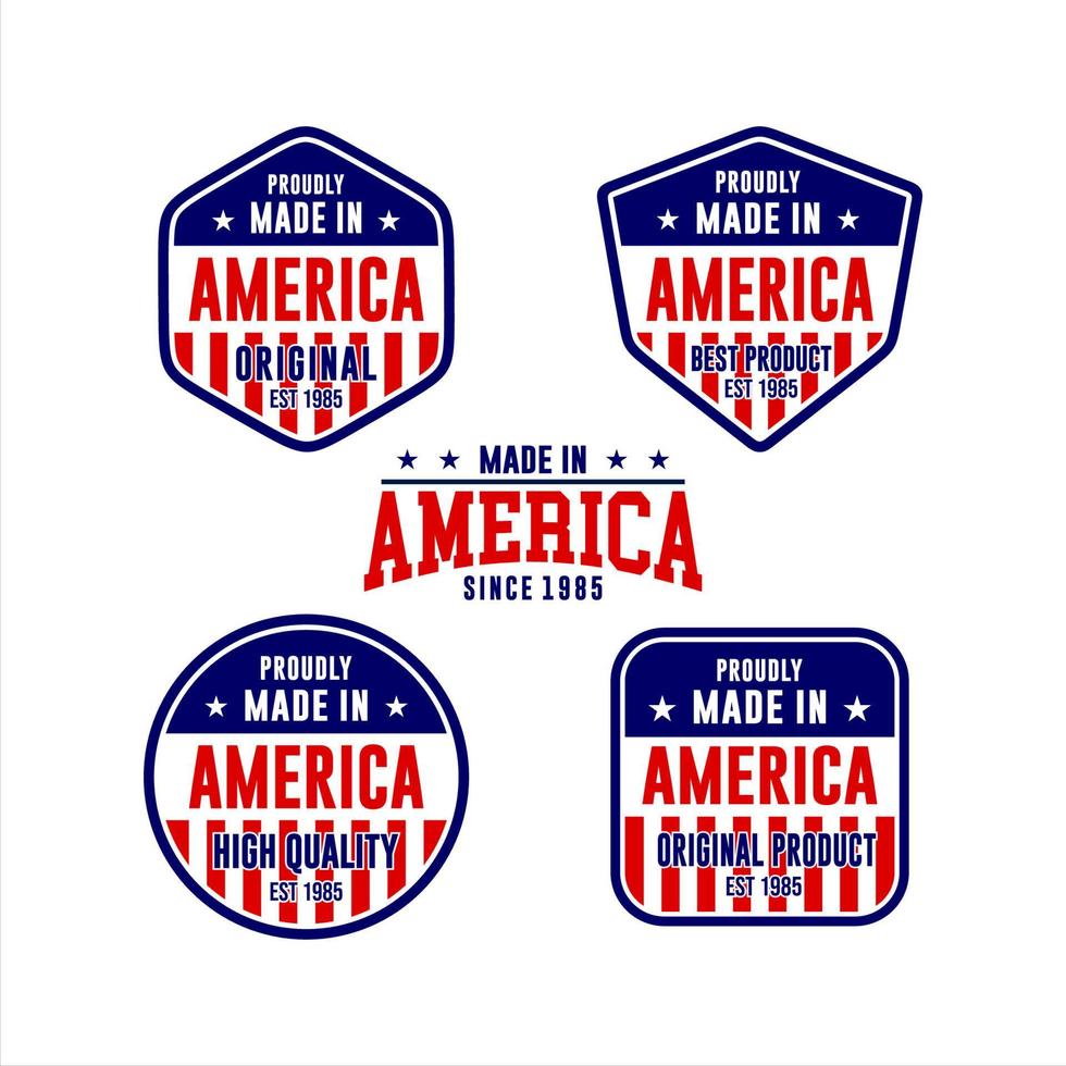 Made In America Badge logo Set vector