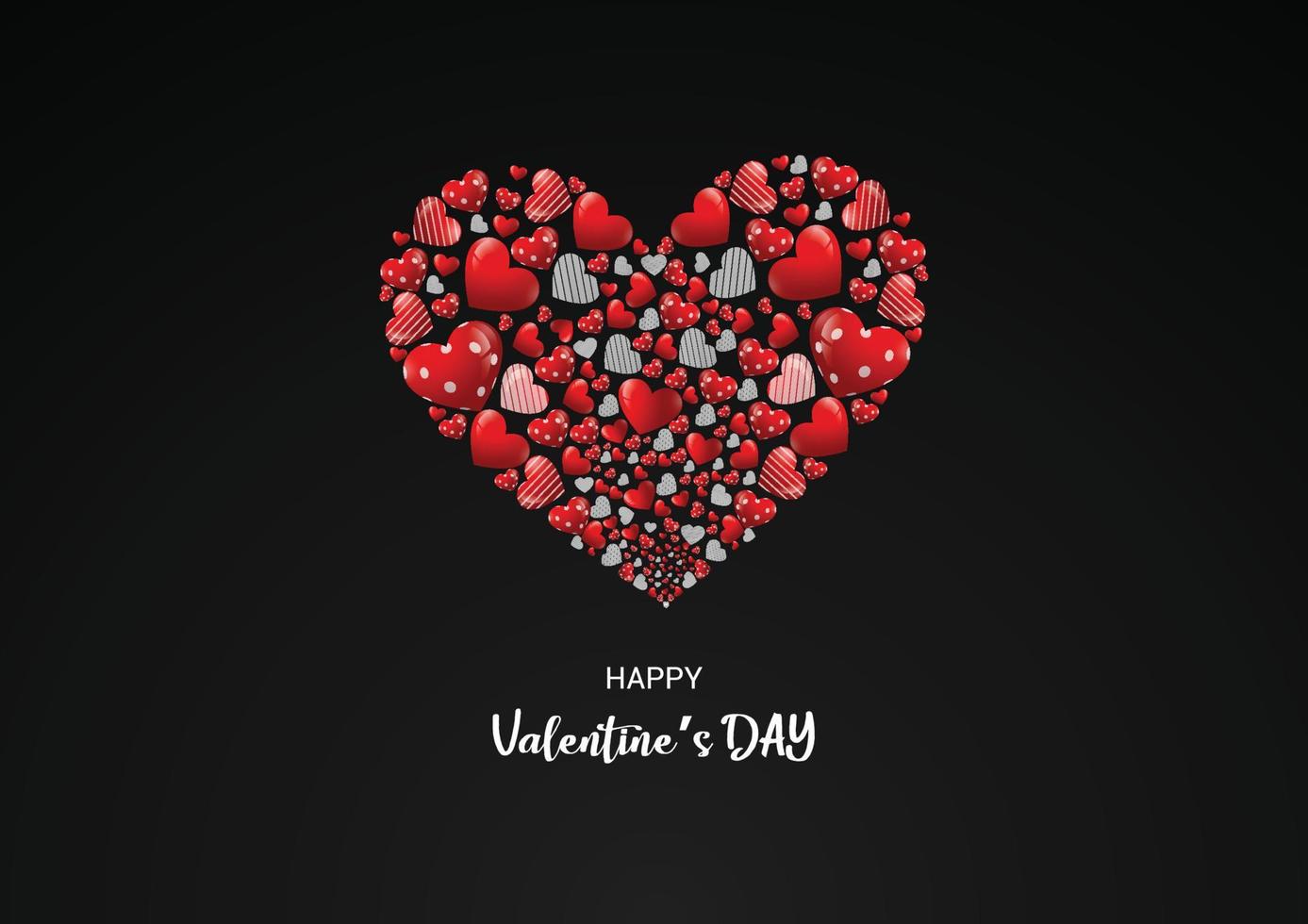 Happy valentine's day hearts background premium Vector