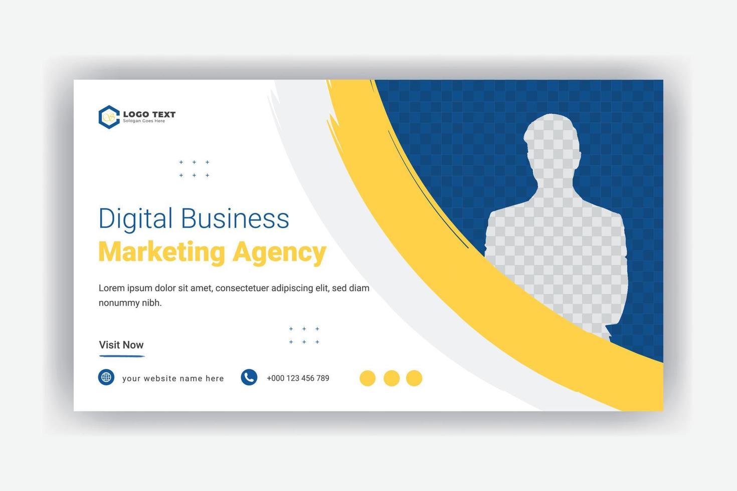 Business marketing webinar social media template vector