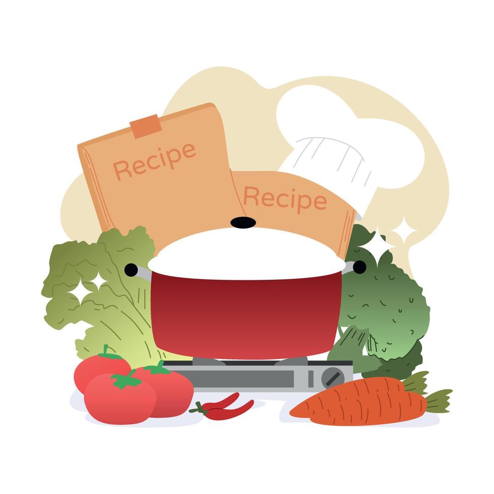 food recipe and vegetable vector
