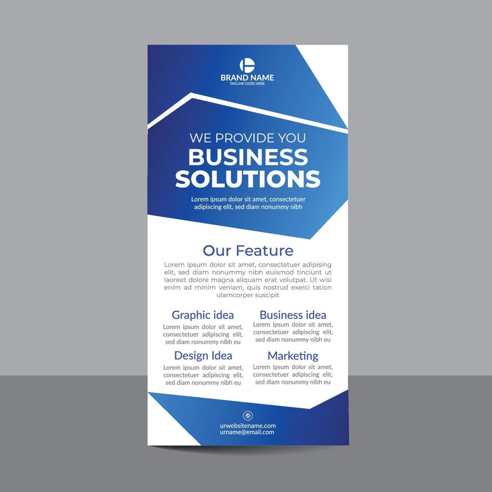 Modern and creative roll up banner design vector layout template
