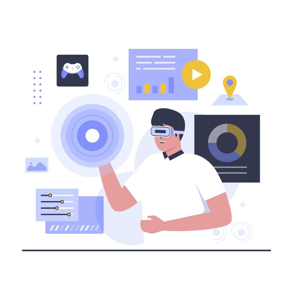 Metaverse Technology Illustration design concept vector