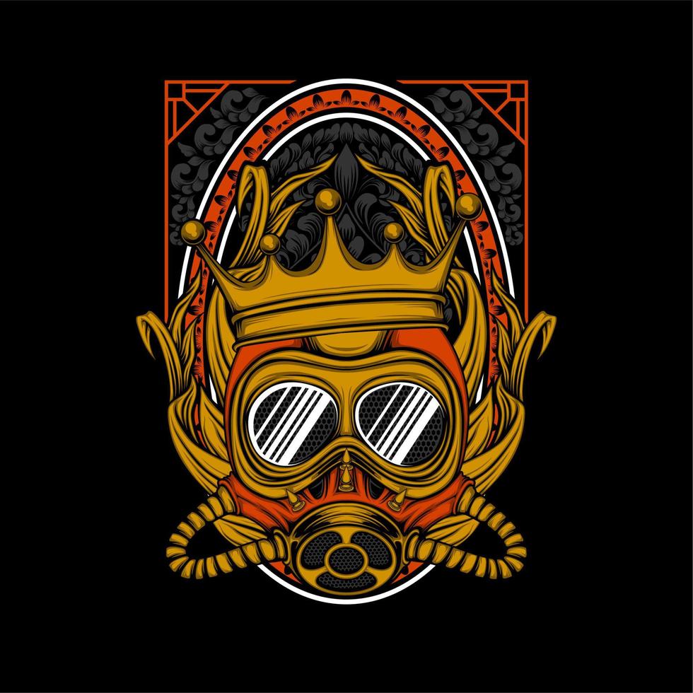 steampunk full face mask illustration vector