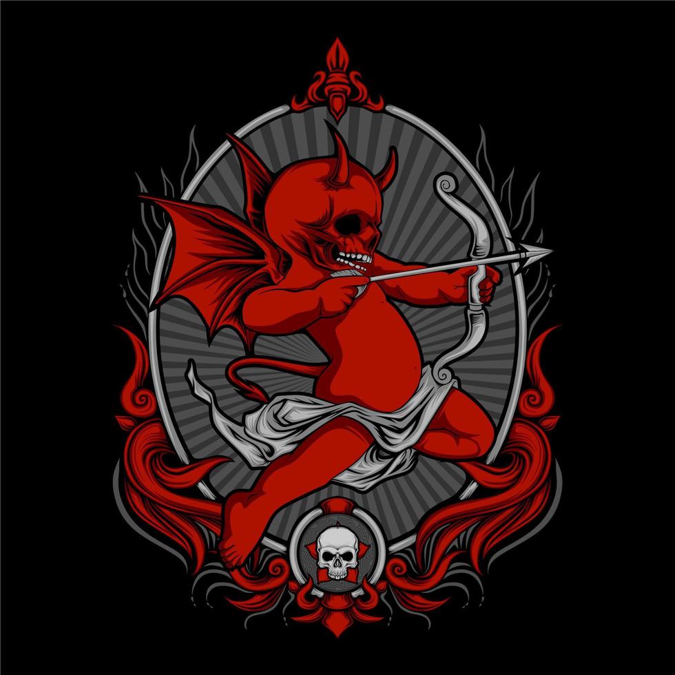 devil cupid illustration vector